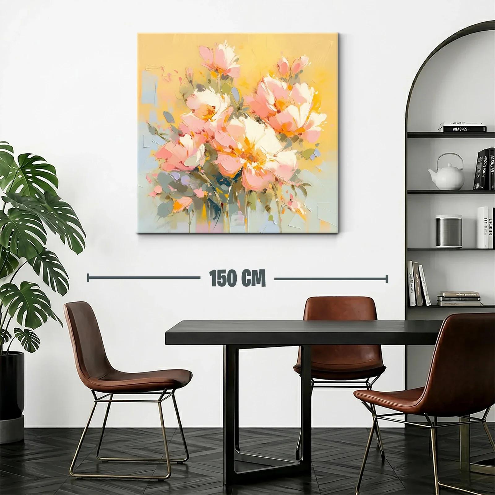 Cuadro con ramo de flores en tonos pastel — miniatura 2