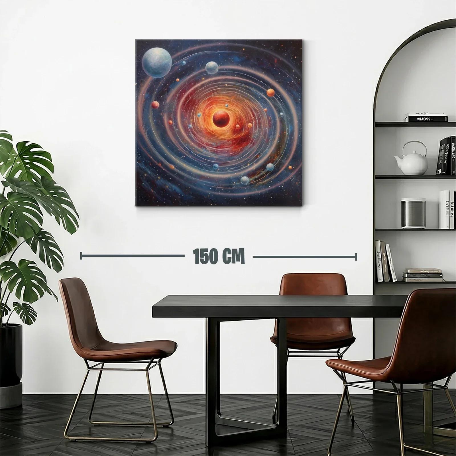 Universo en espiral con planetas en tonos cálidos y fríos — miniatura 2
