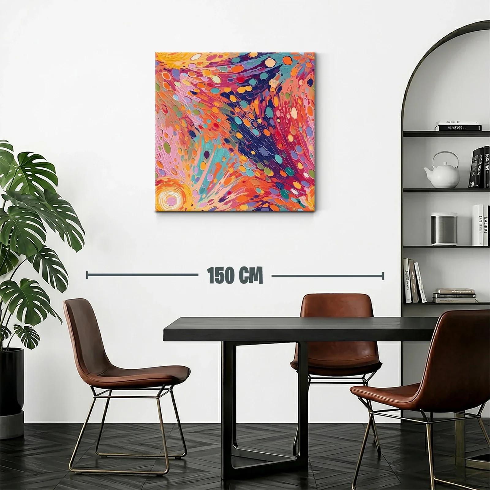 Cuadro vibrante con formas abstractas en tonos cálidos — miniatura 2