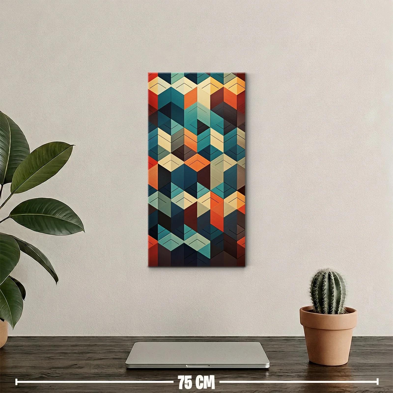 Cuadro patrón geométrico de cubos en efecto tridimensional — miniatura 2