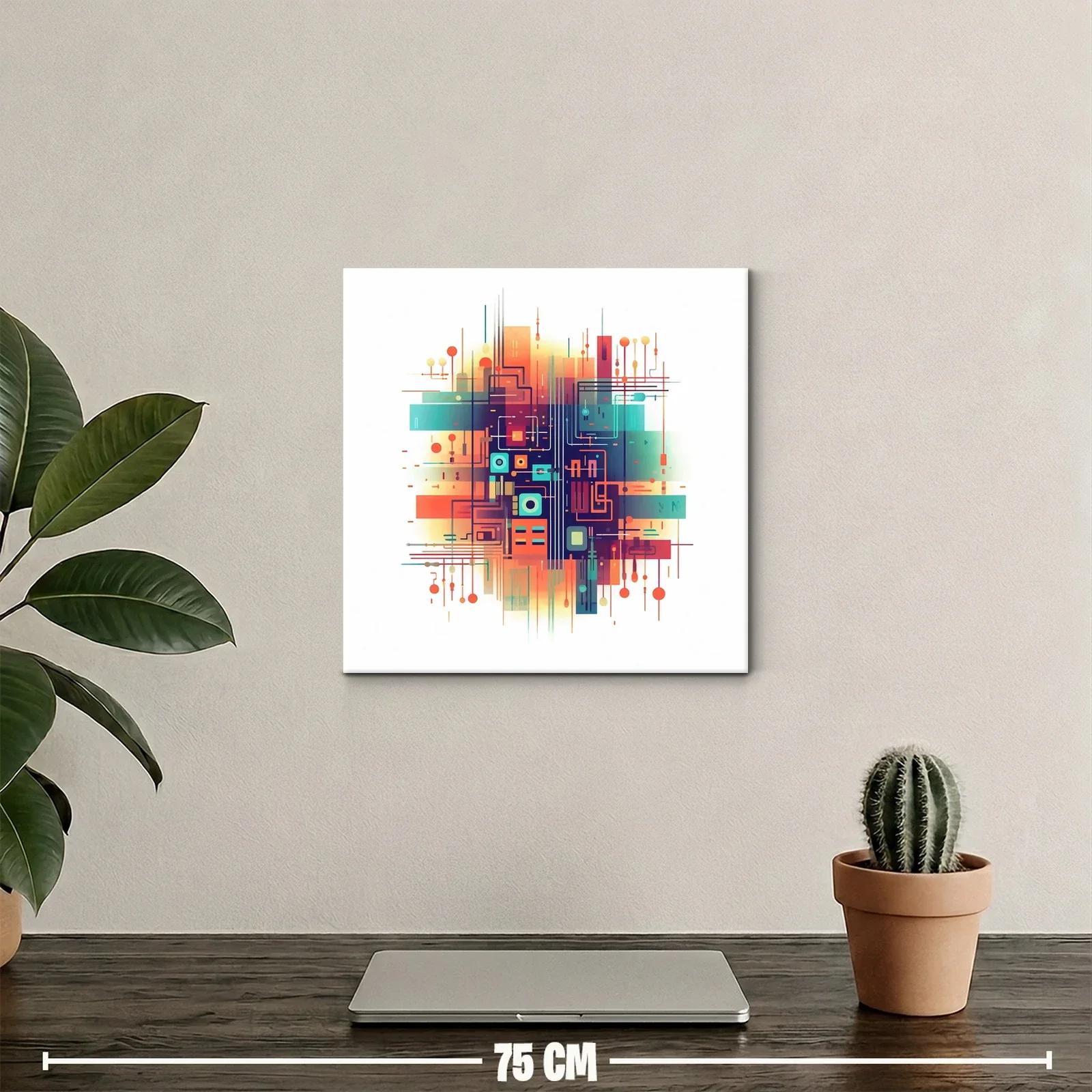 Composición abstracta con formas geométricas y tonos vibrantes — miniatura 2