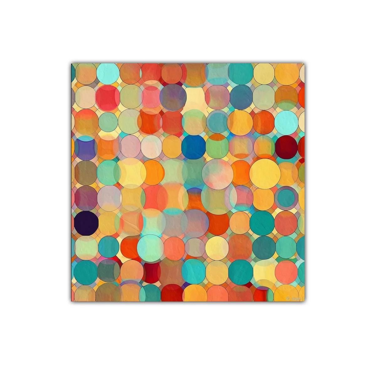 Cuadro decorativo con patrón de círculos coloridos vibrantes — imagen principal