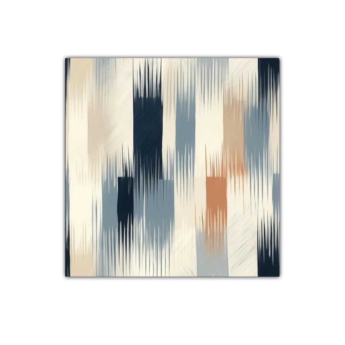 Cuadro decorativo con patrón abstracto en tonos neutros y azul — imagen principal
