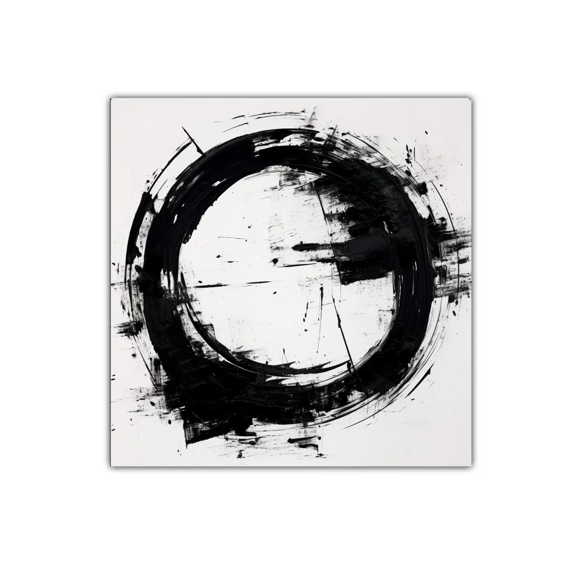 Círculo negro abstracto en fondo blanco moderno y elegante