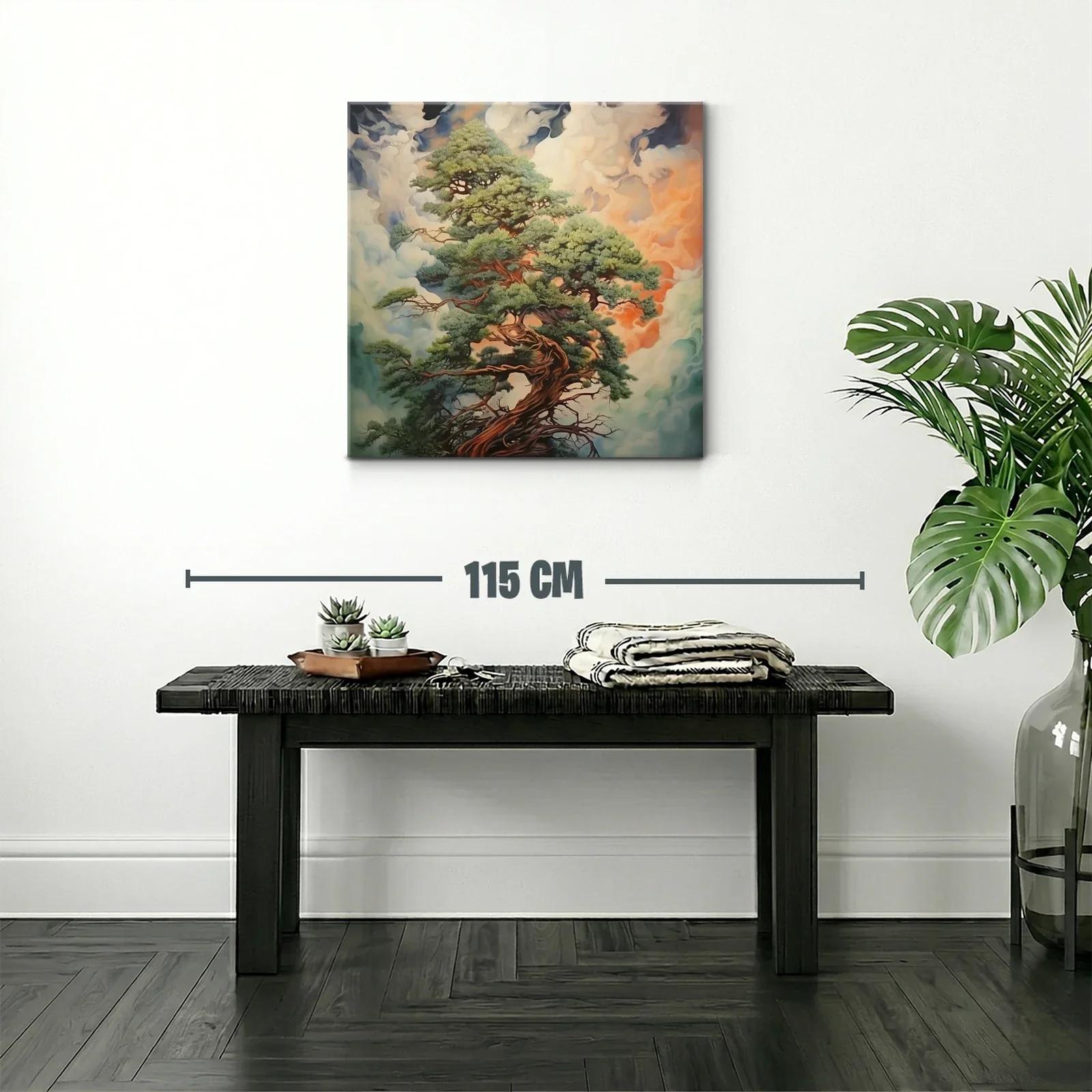Árbol en calma entre nubes y luces cálidas — miniatura 2