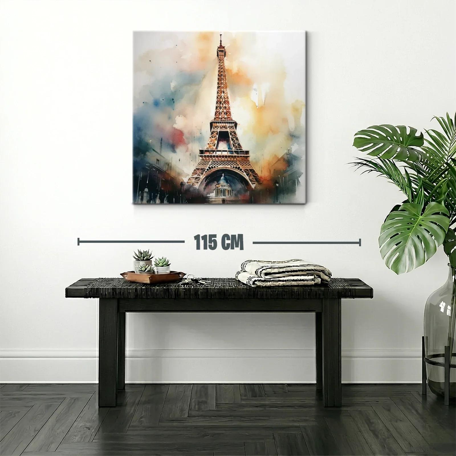 Cuadro Torre Eiffel con tonalidades cálidas y difusas — miniatura 2