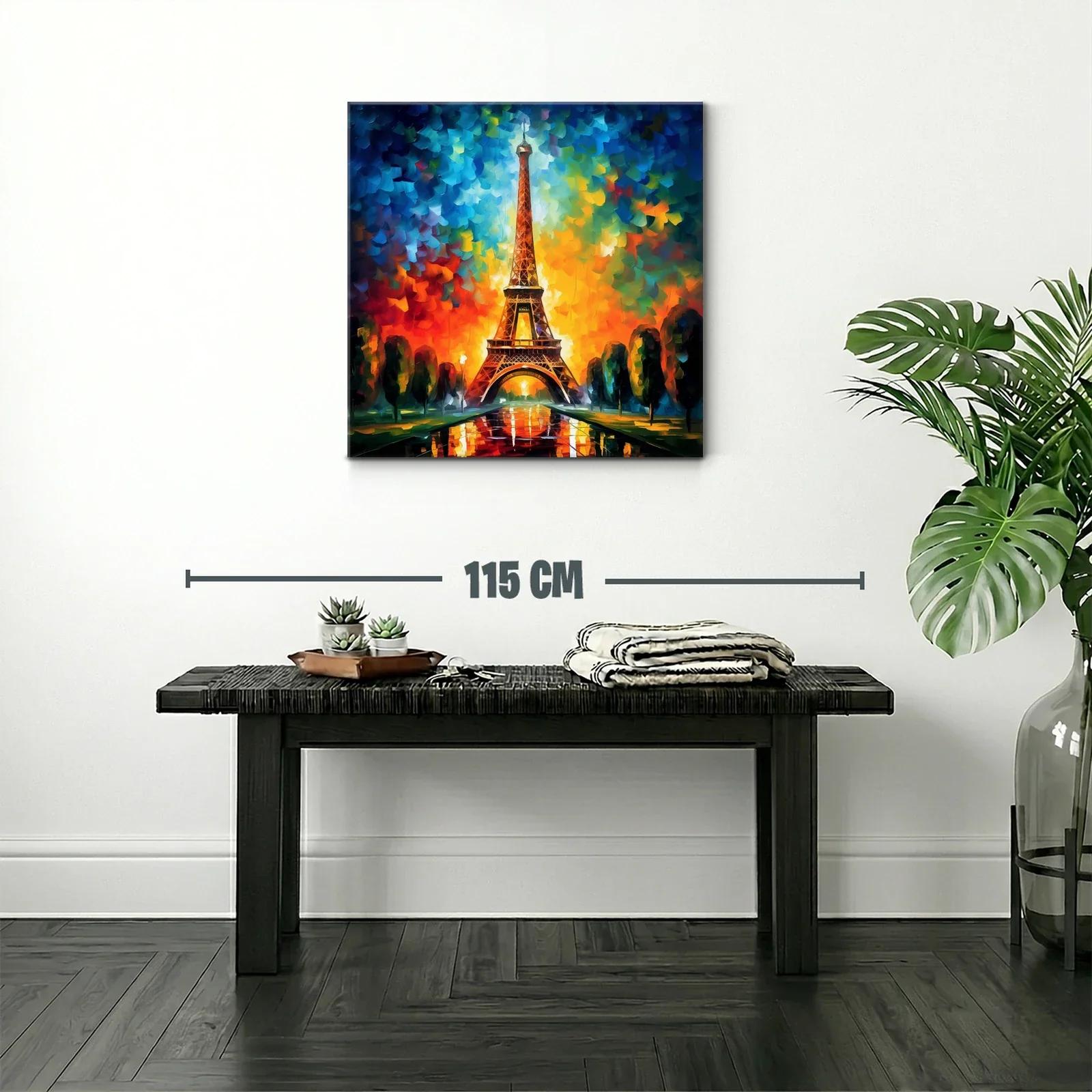 Eiffel en atardecer vibrante con reflejos llamativos — miniatura 2