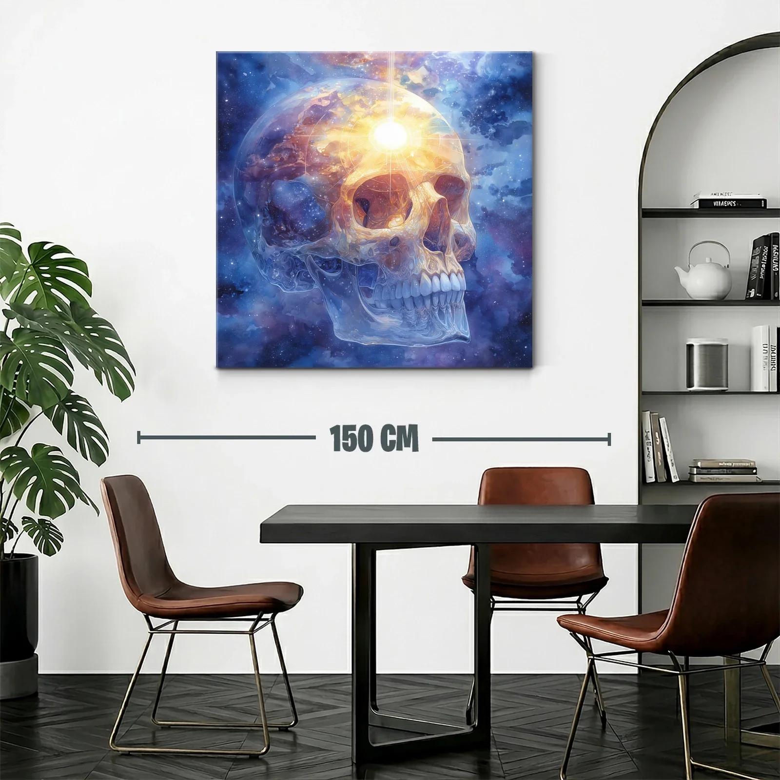 Calavera luminosa en universo cósmico vibrante — miniatura 2