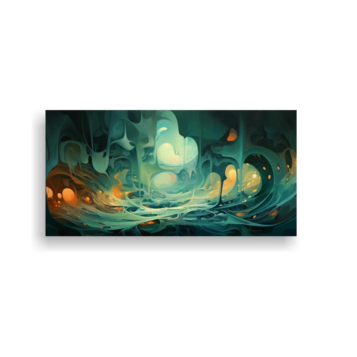 Cuadro remolino de luz abstracto con destellos ámbar — imagen principal