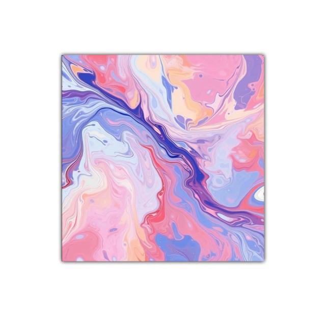 Cuadro abstracto en tonos pastel con efecto fluido