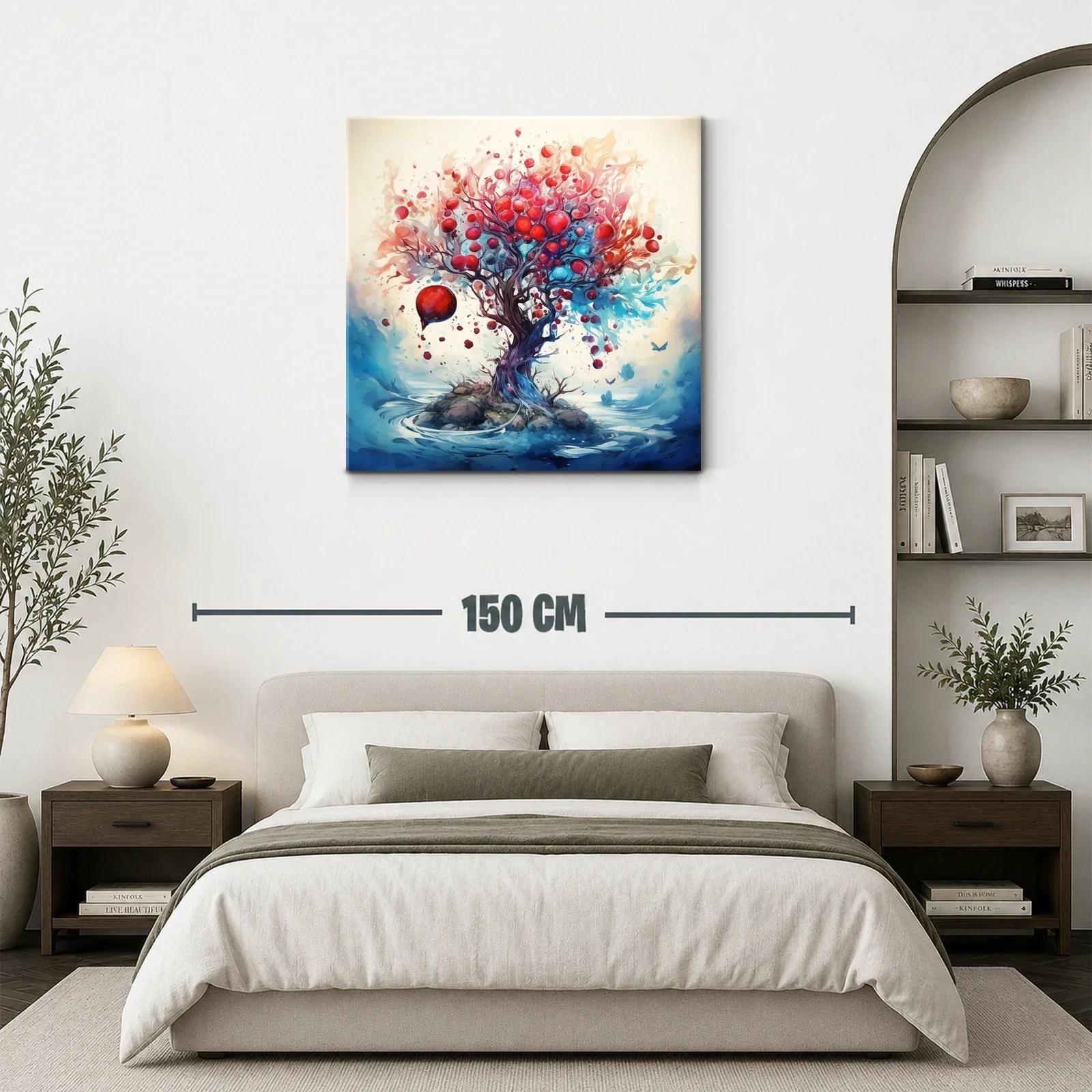 Árbol de frutos rojos con paisaje onírico y acuático — miniatura 3