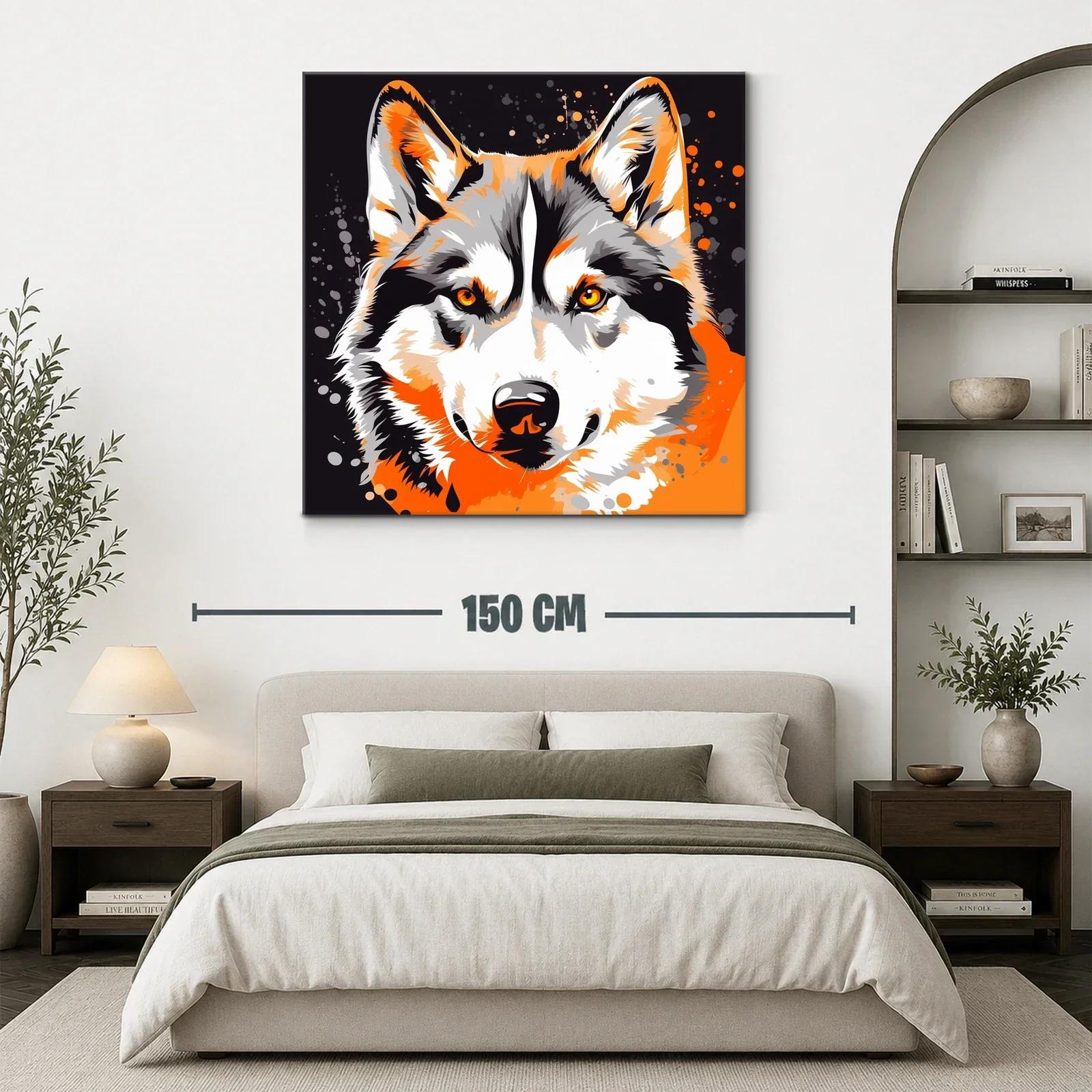 Retrato vibrante de lobo con tonos cálidos y energía dinámica — miniatura 3
