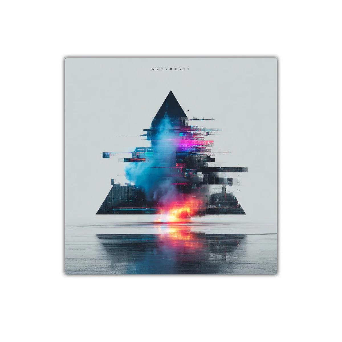 Triángulo abstracto con explosión de colores vibrantes — imagen principal