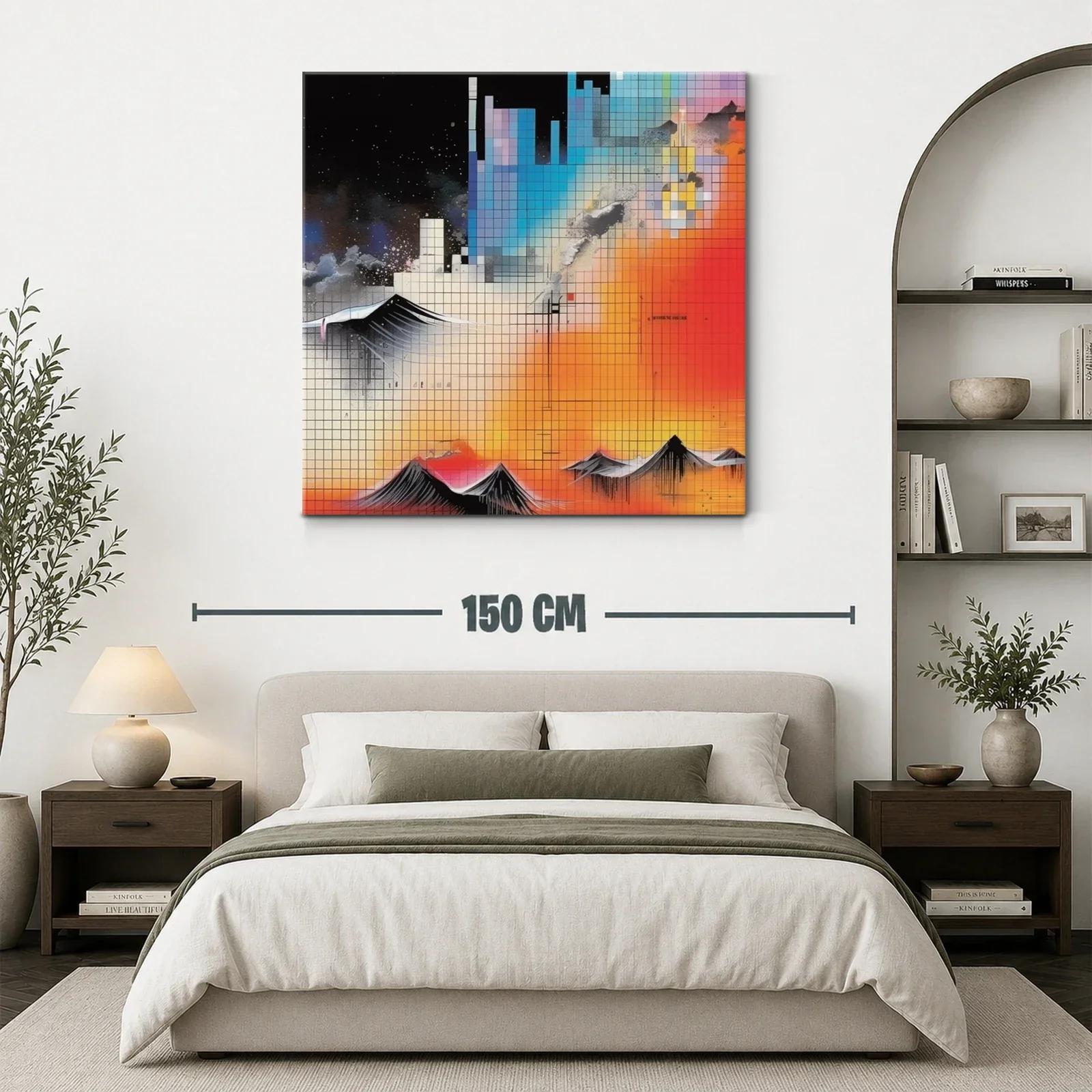 Composición geométrica con montañas y cielo estrellado — miniatura 3