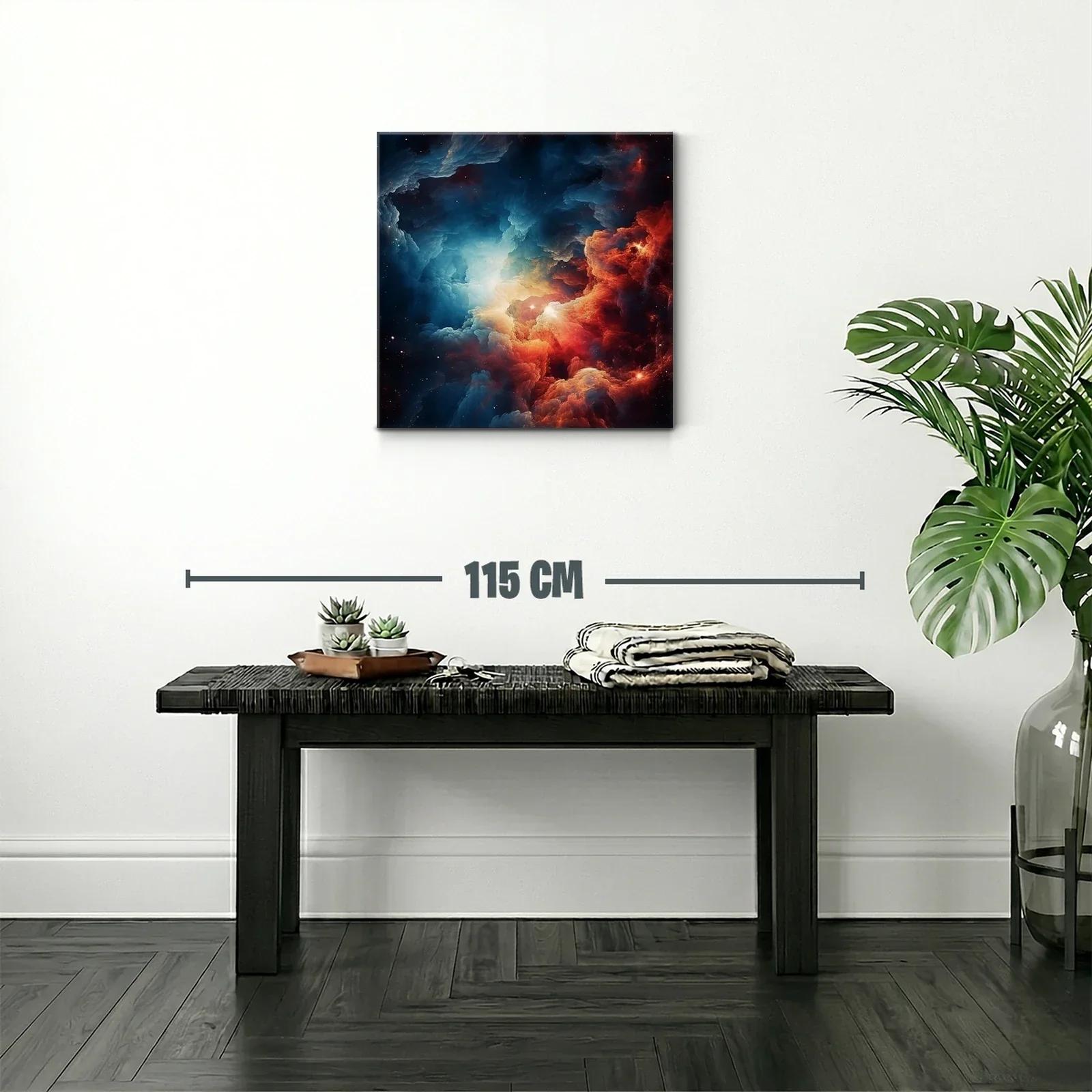Cuadro abstracto con explosión cósmica en tonos intensos — miniatura 2