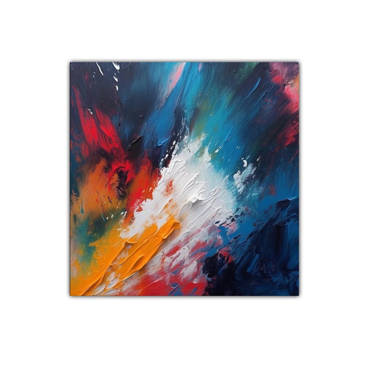 Cuadro abstracto enérgico con explosión de colores vibrantes — imagen principal