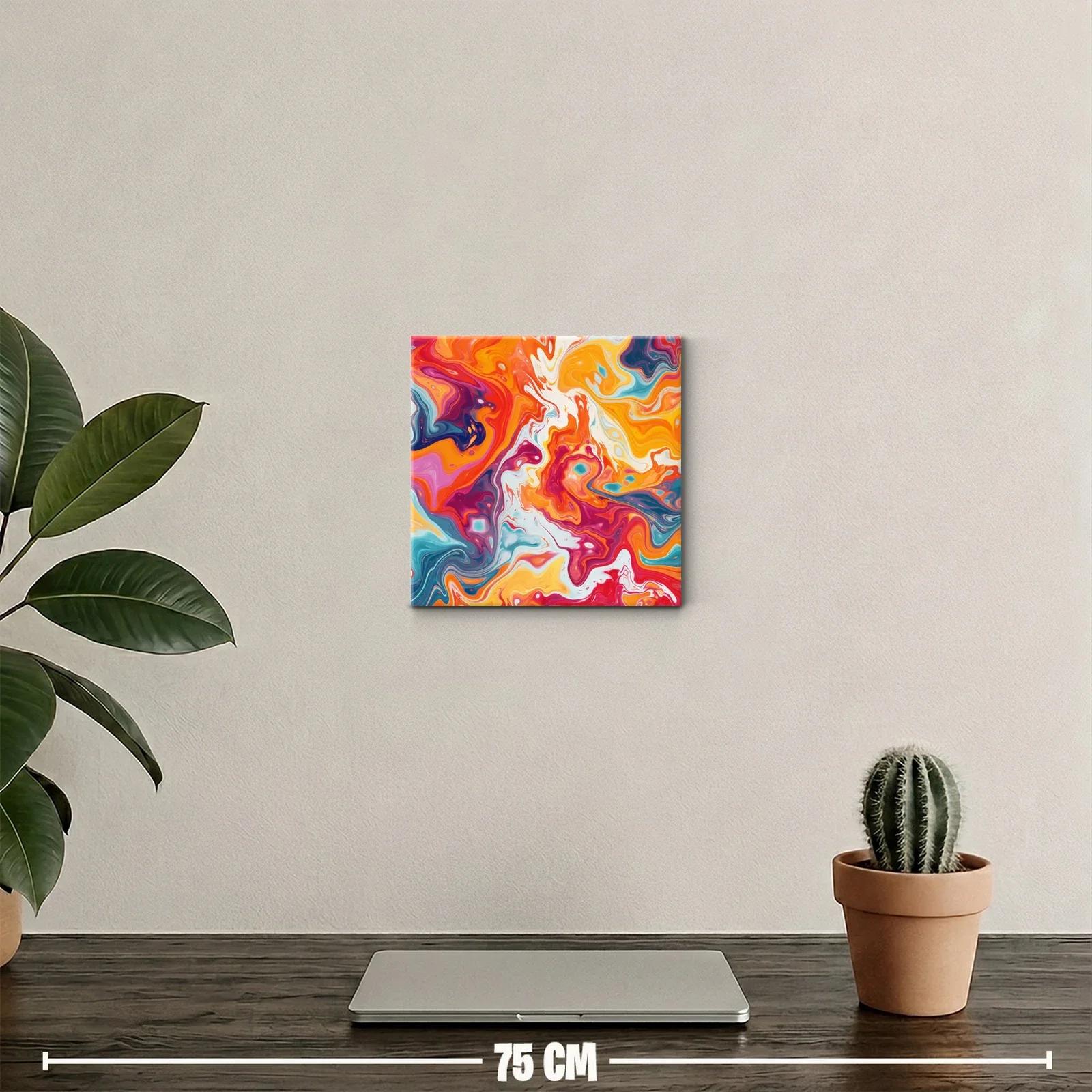 Cuadro abstracto con vibrante mezcla de colores intensos — miniatura 2