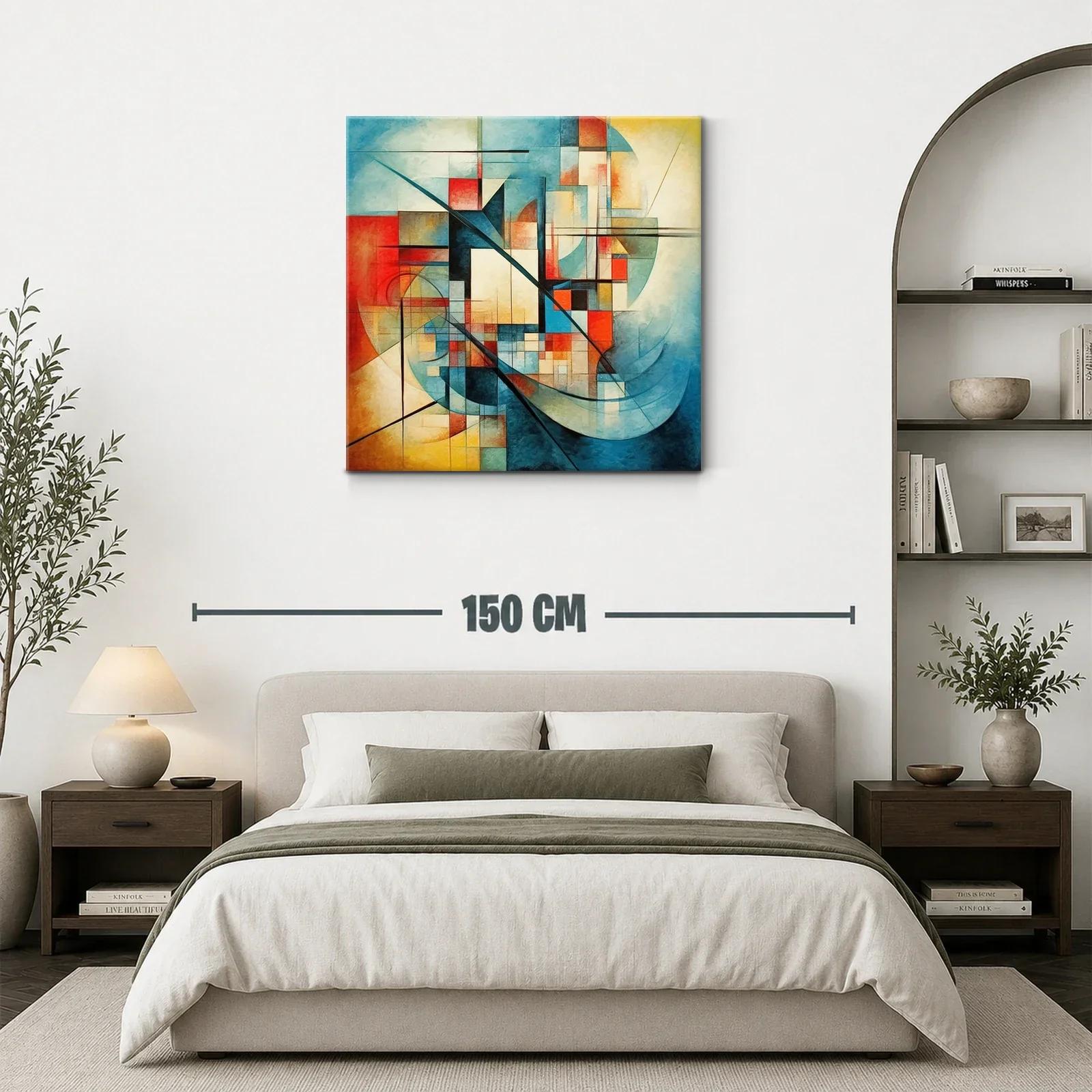 Composición geométrica abstracta con tonos vibrantes y suaves — miniatura 3