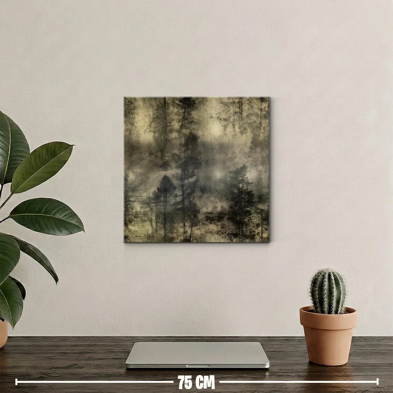 Bosque nebuloso con efecto etéreo en tonos sepia envejecidos — miniatura 2