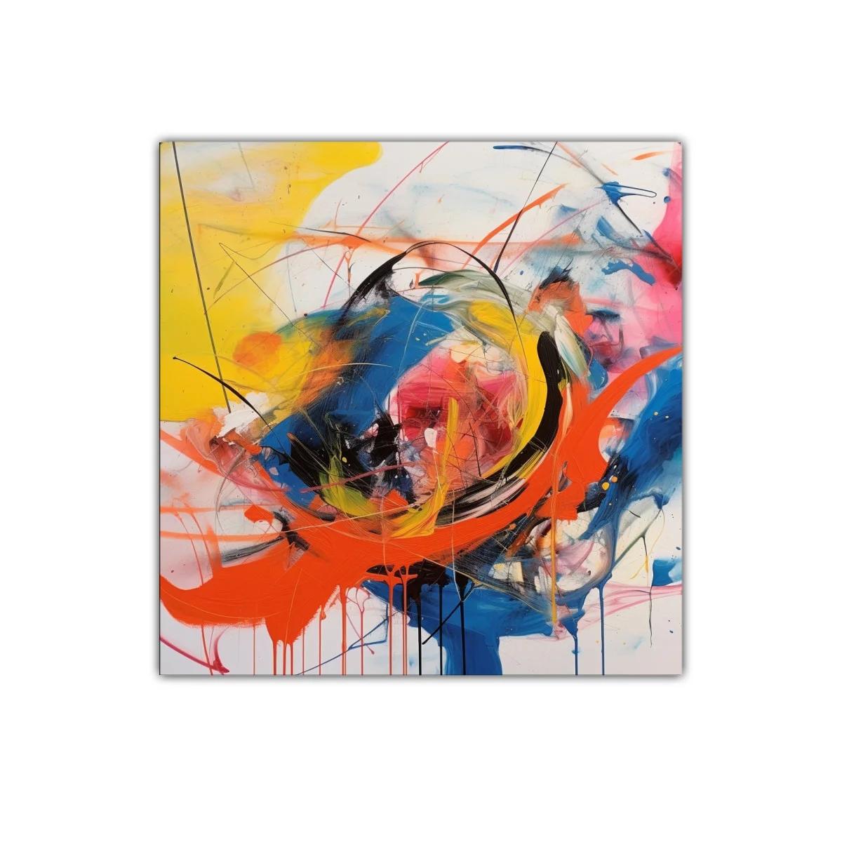 Composición vibrante con trazos dinámicos y colores intensos