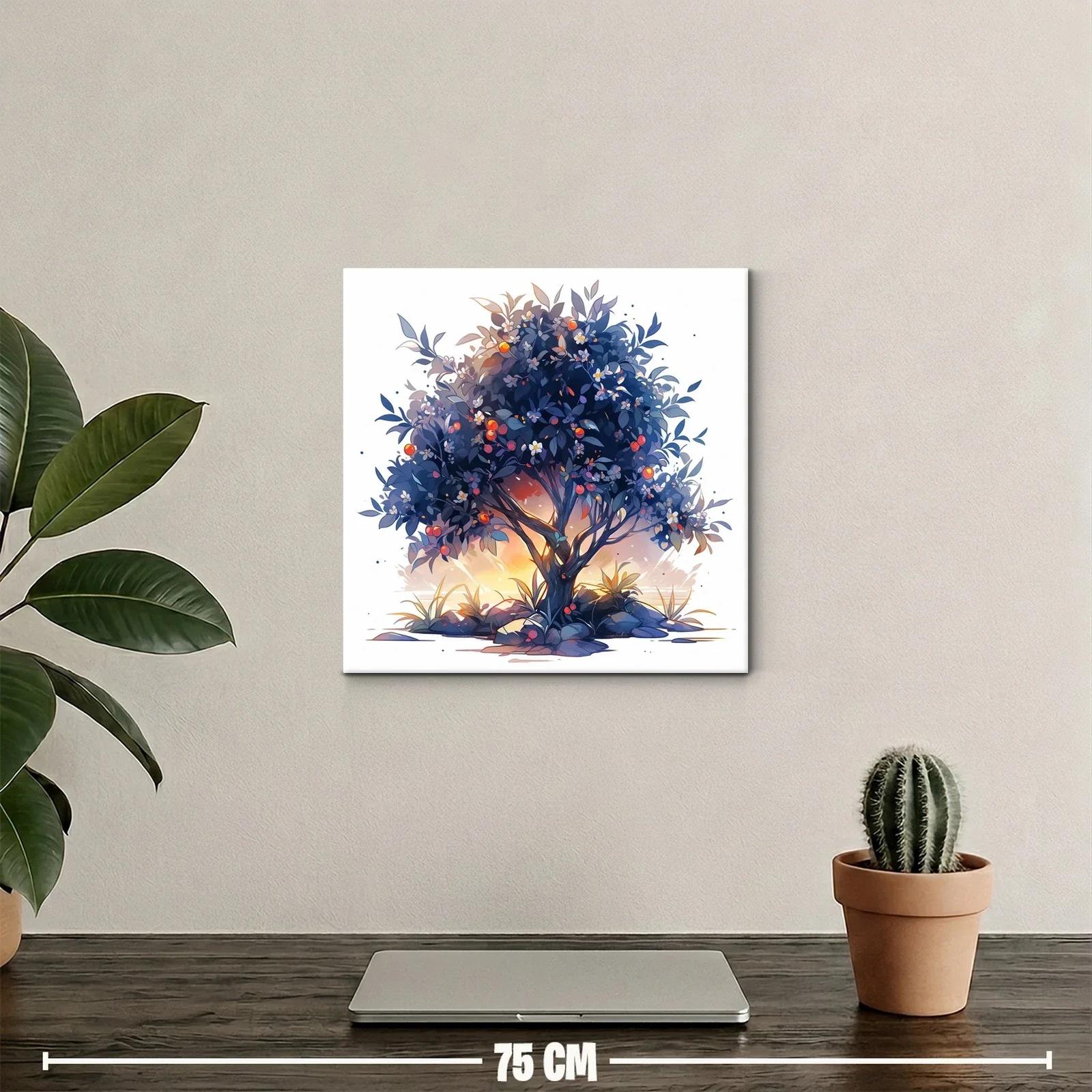 Árbol frutal con tonos cálidos y detalles delicados — miniatura 2