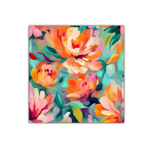 Cuadro decorativo con flores vibrantes y colores intensos