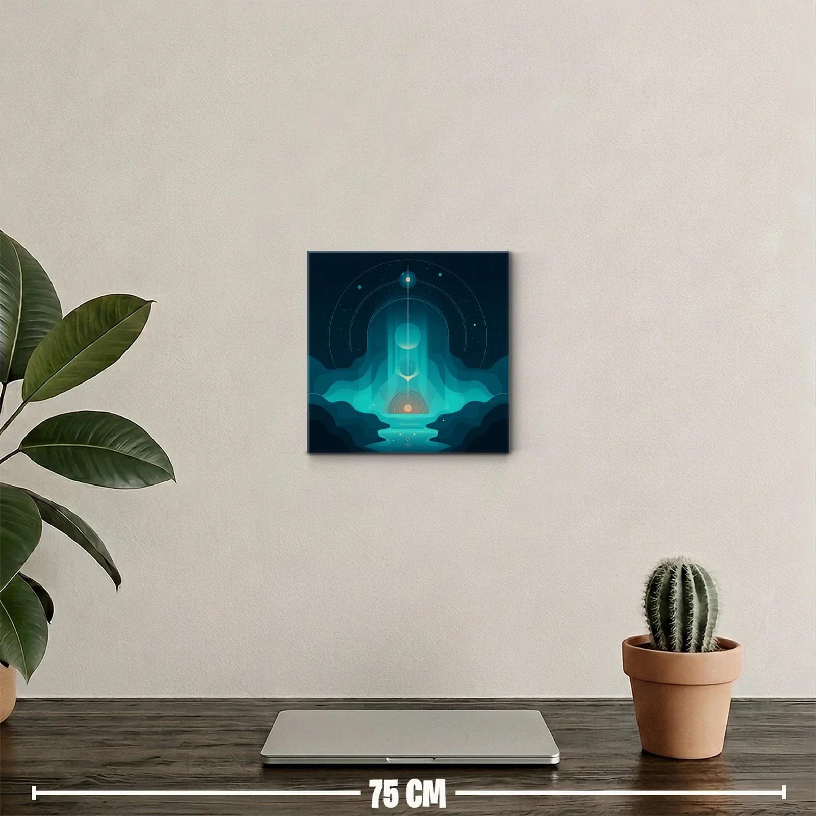 Composición abstracta cósmica en tonos azules y turquesa — miniatura 2