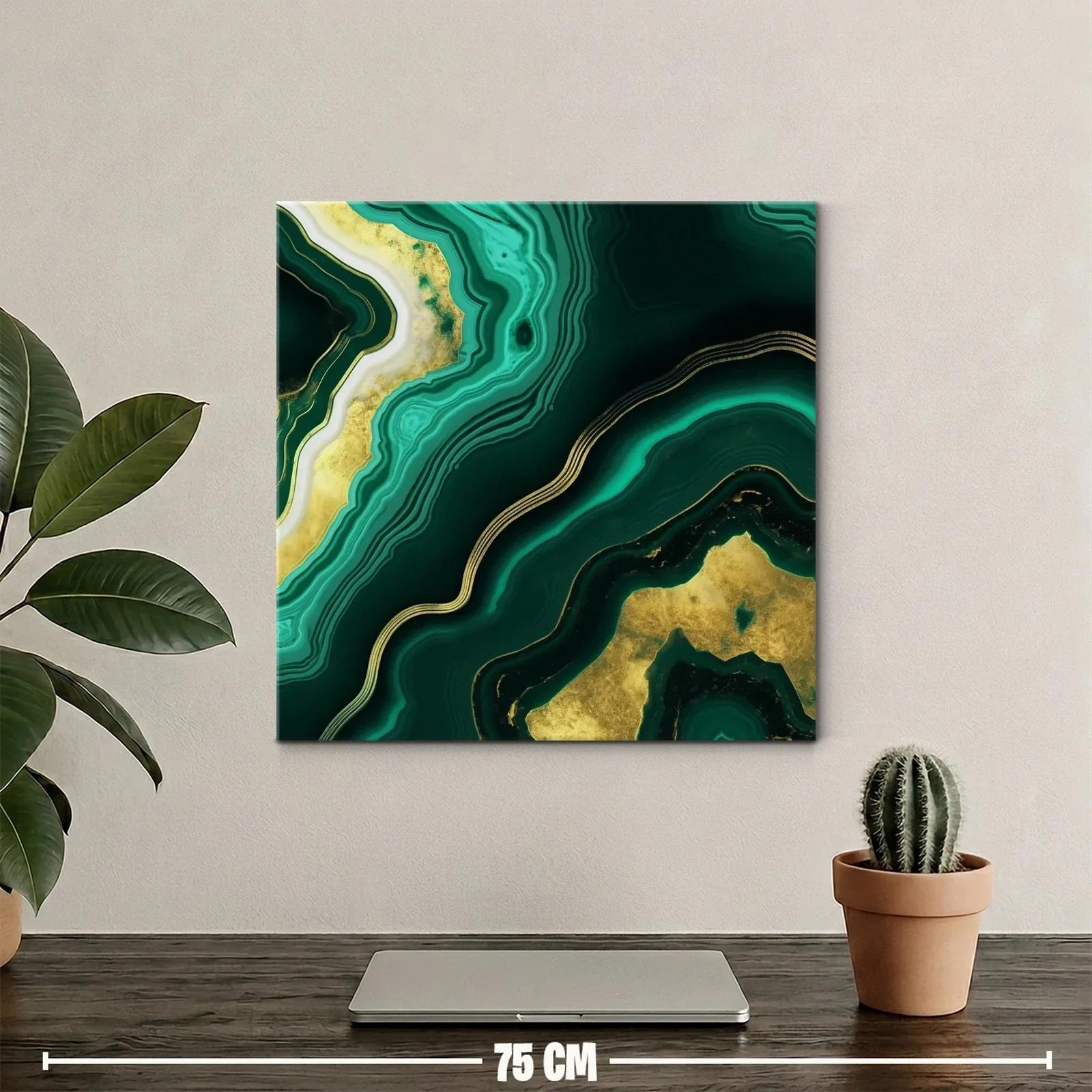 Diseño abstracto tonos verdes con detalles dorados elegantes — miniatura 2