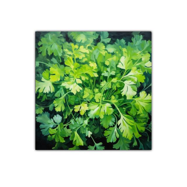 Cuadro decorativo con hojas verdes vibrantes y frescas