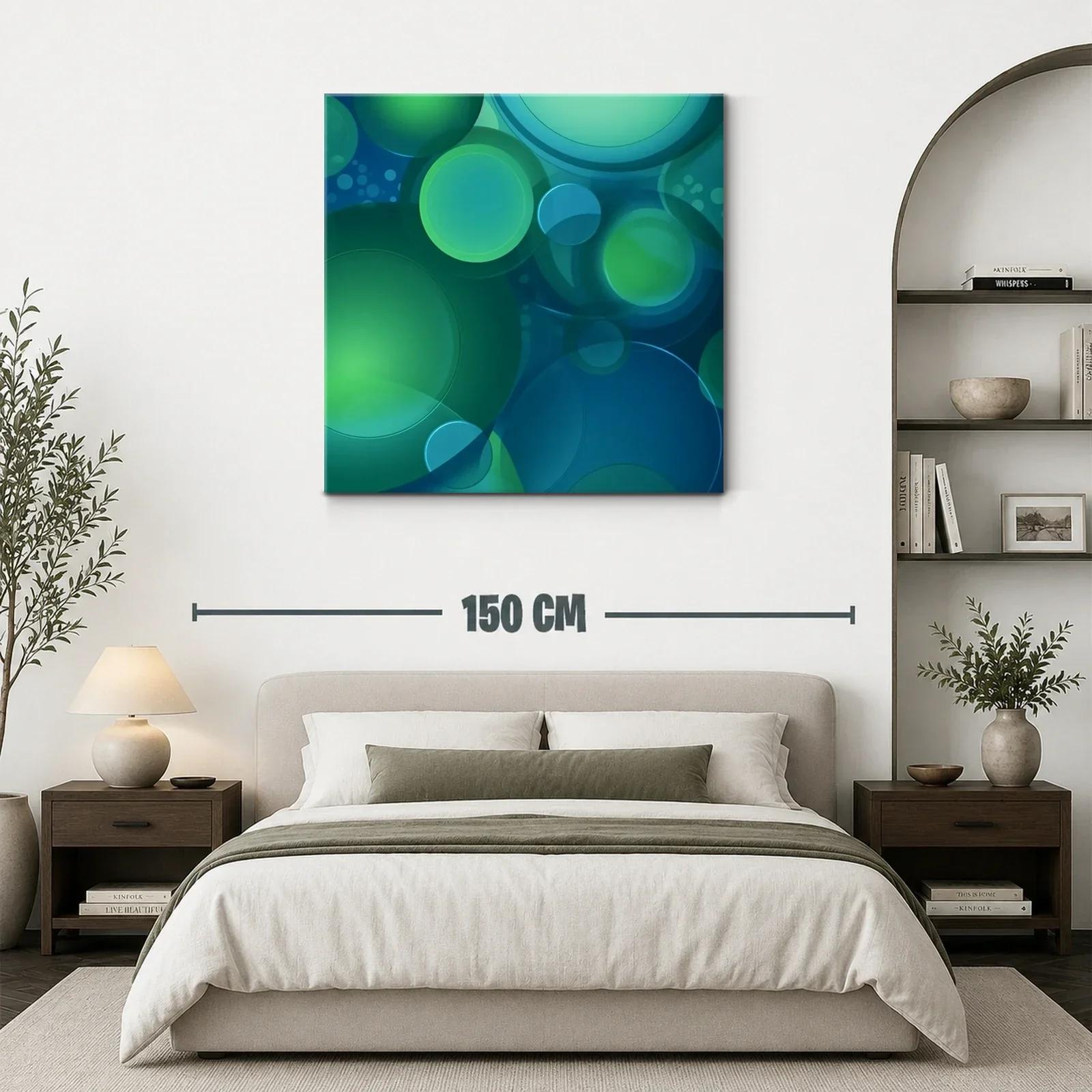 Composición abstracta de círculos en tonos verdes y azules — miniatura 3