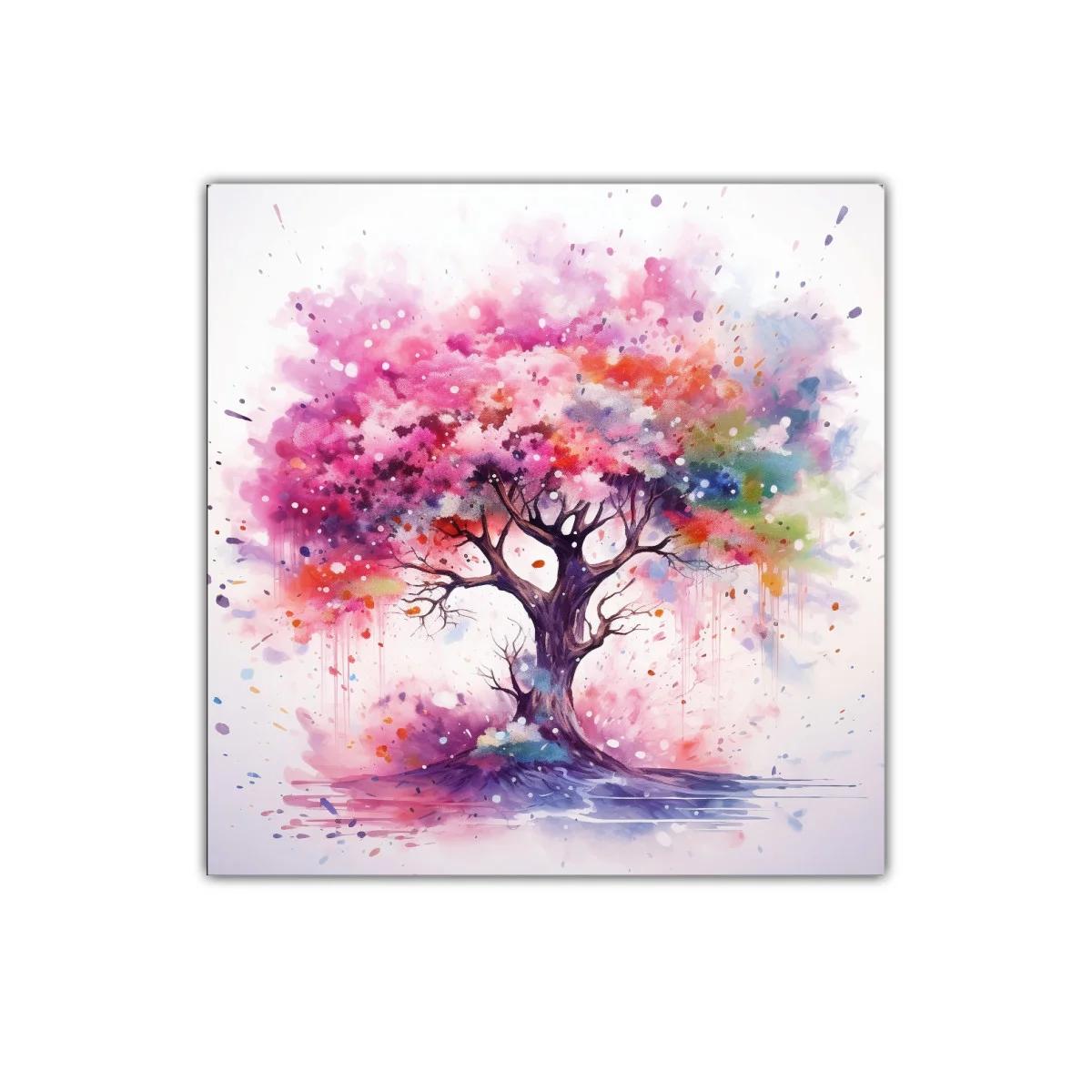 Árbol Colorido con Explosión de Tintas Vibrantes — imagen principal
