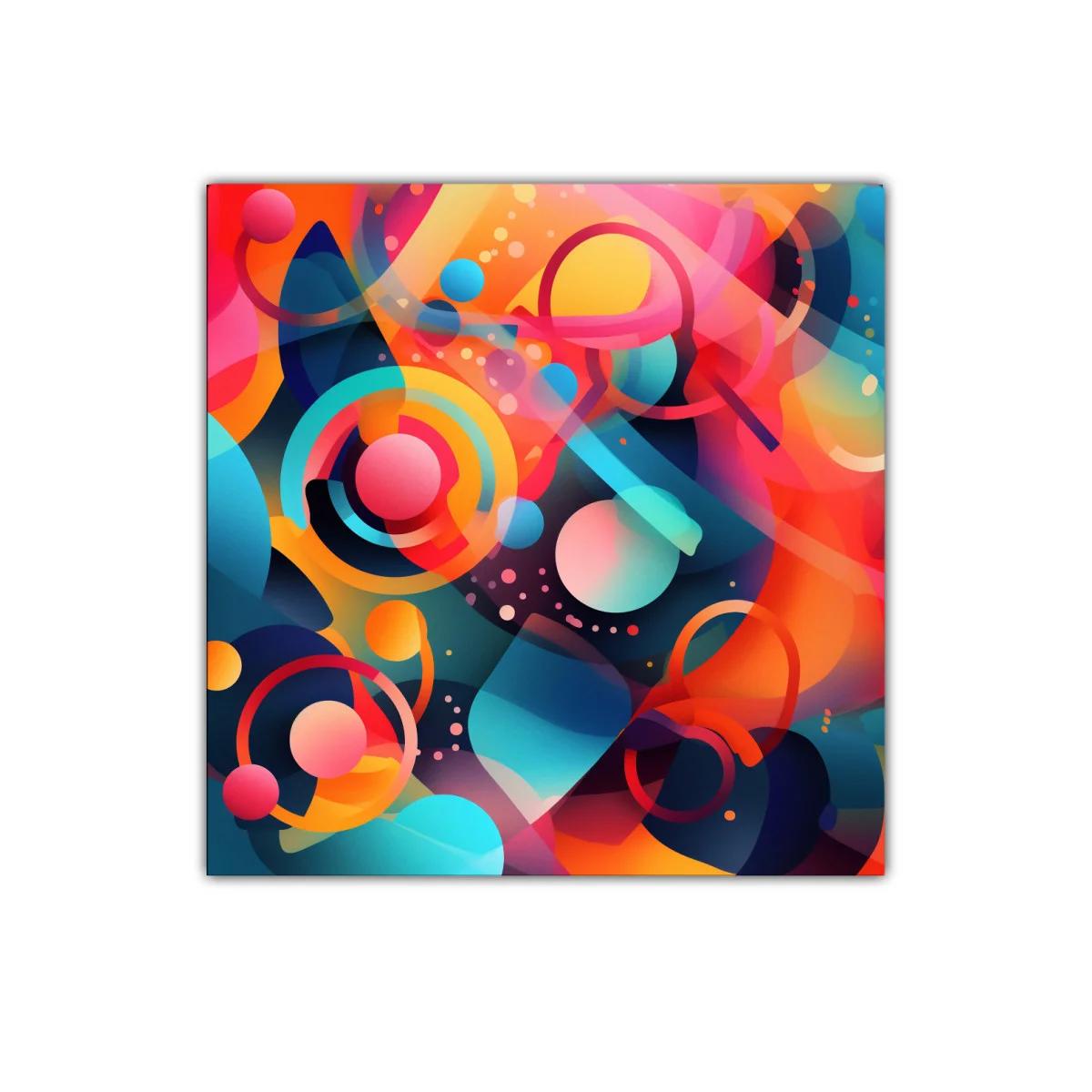 Composición abstracta vibrante con círculos y formas dinámicas — imagen principal