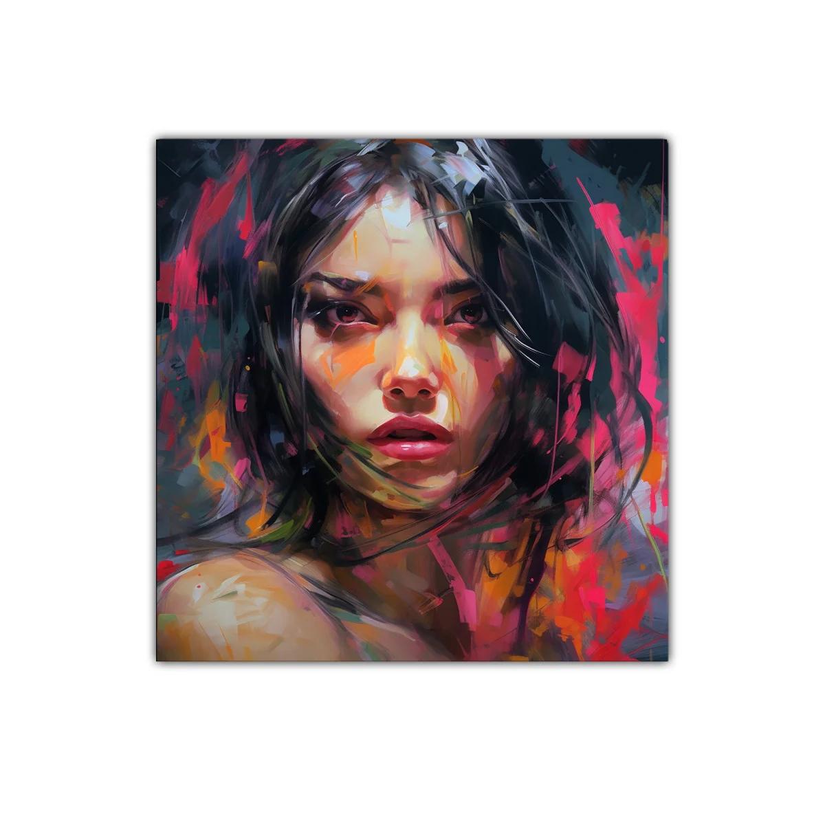 Retrato vibrante de mujer con colores intensos — imagen principal
