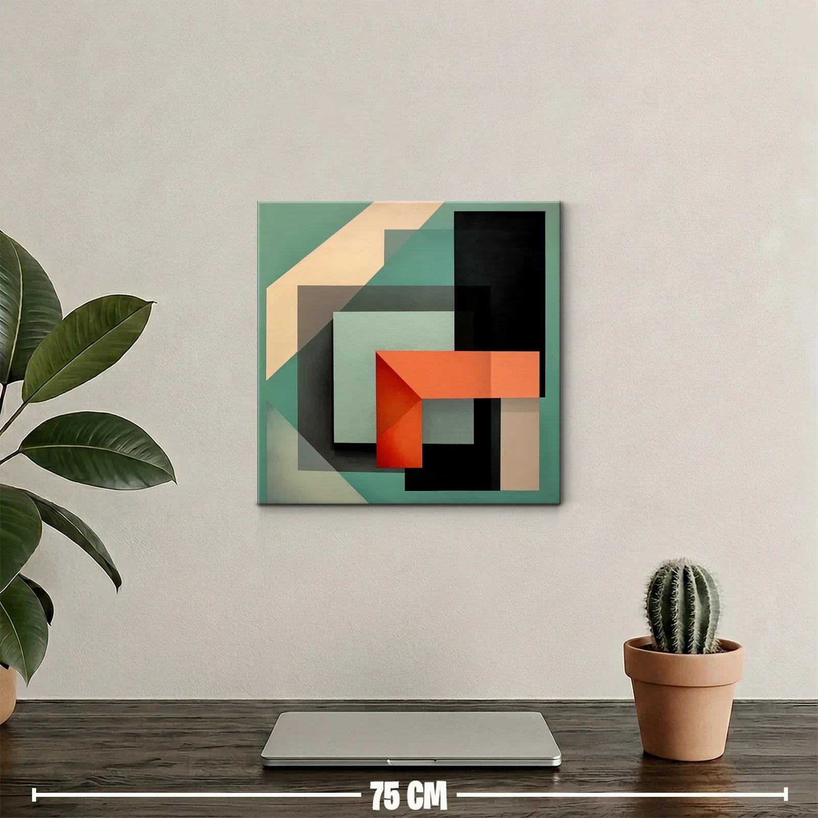 Composición geométrica en tonos cálidos y verdes — miniatura 2