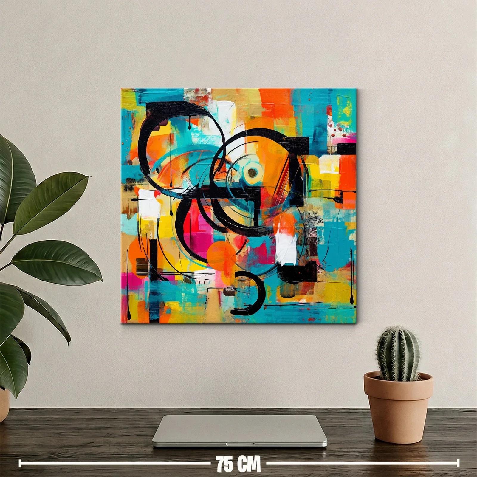 Composición dinámica con círculos y tonos vibrantes — miniatura 2