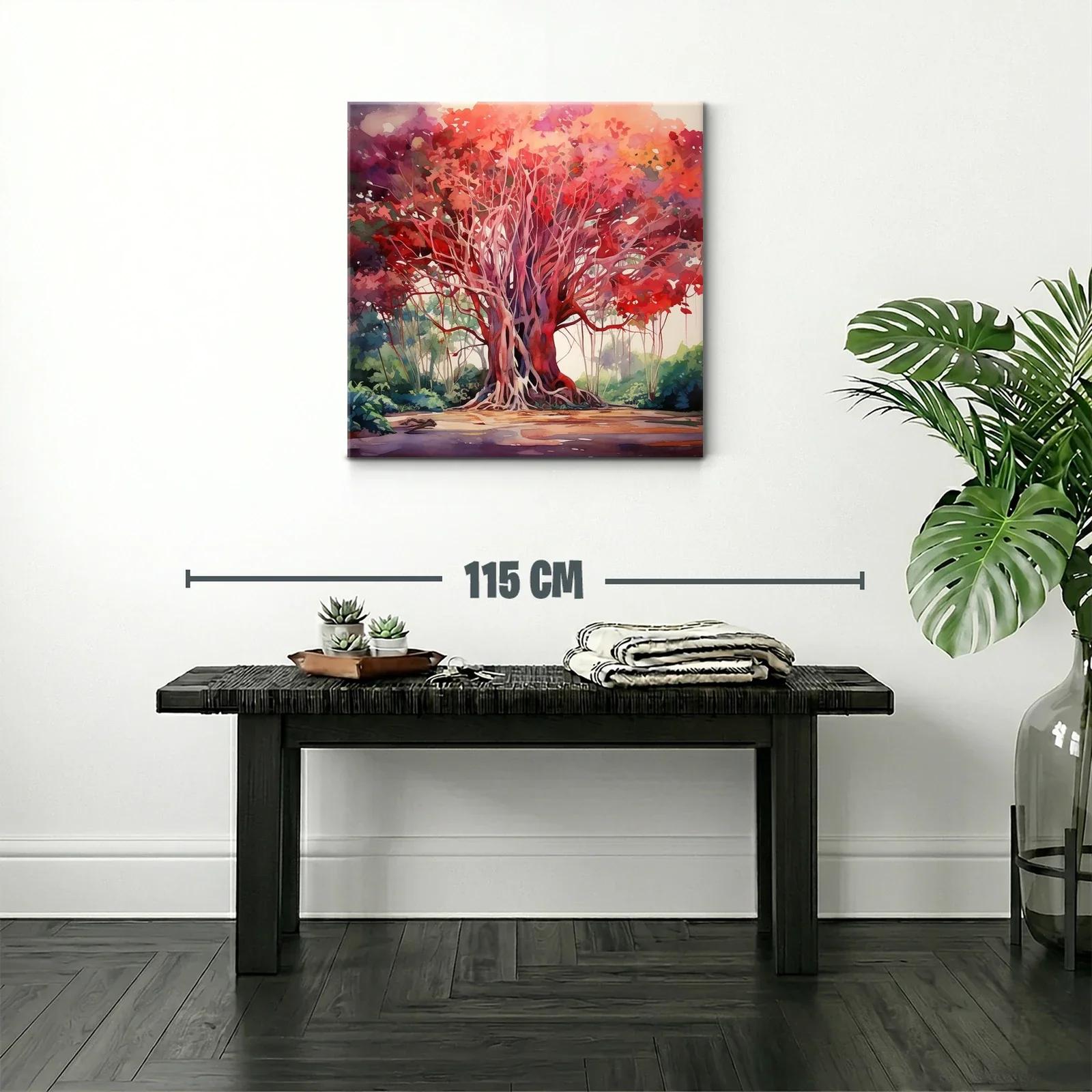 Árbol majestuoso con follaje en tonalidades rojas vibrantes — miniatura 2