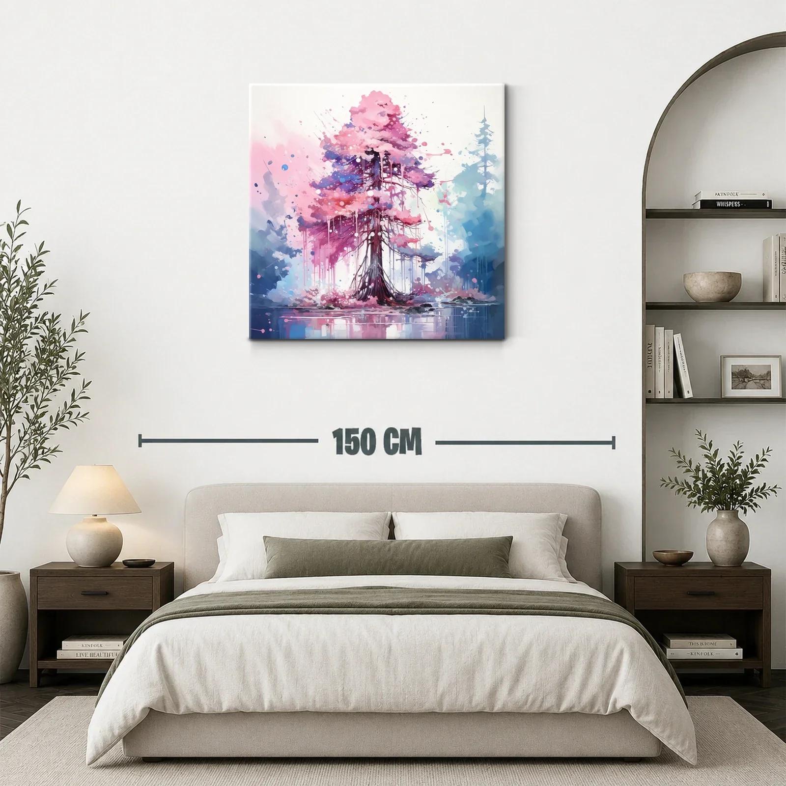 Árbol mágico con tonos rosas y azules vibrantes — miniatura 3