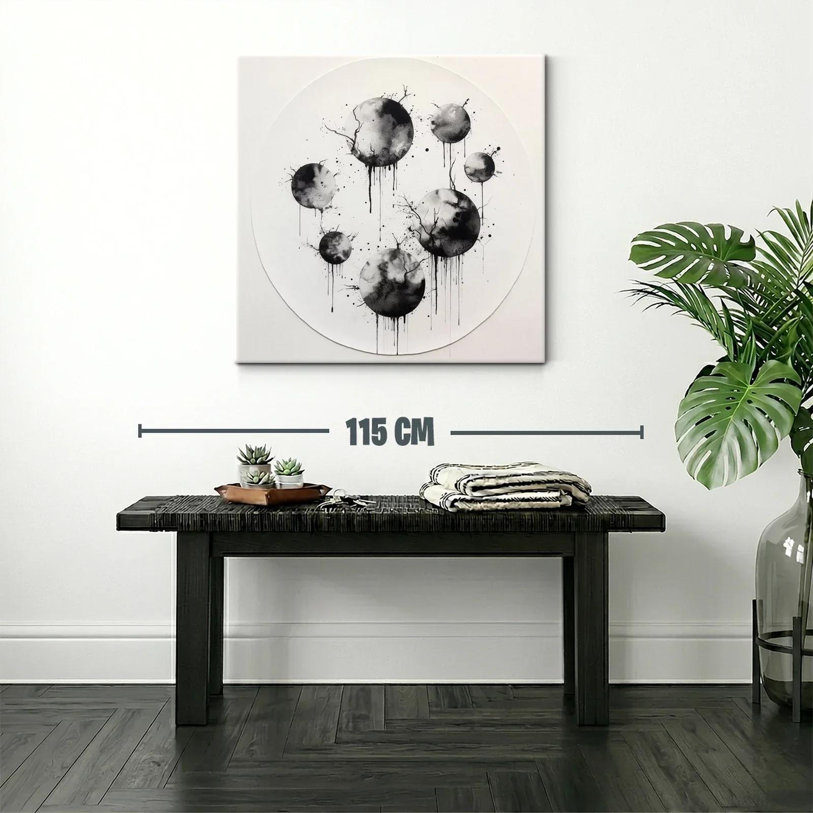 Composición de esferas en negro y gris con efecto acuarela — miniatura 2