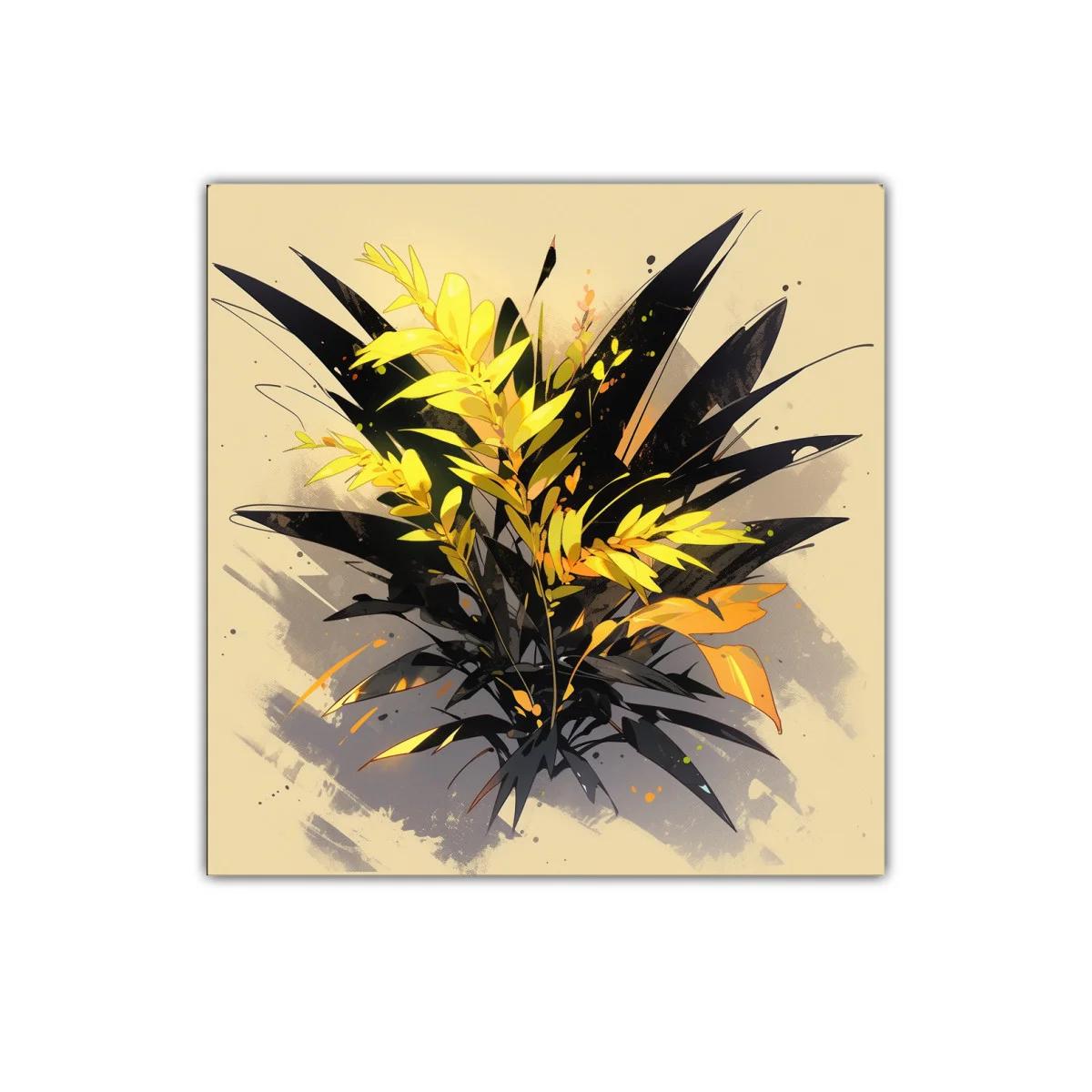 Cuadro decorativo con naturaleza vibrante en tonos amarillos — imagen principal