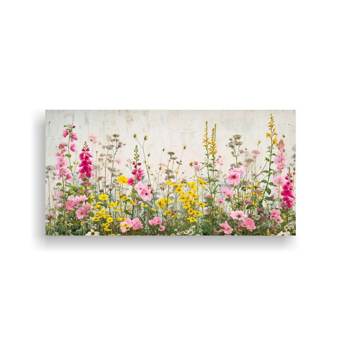 Cuadro de flores silvestres en franja horizontal
