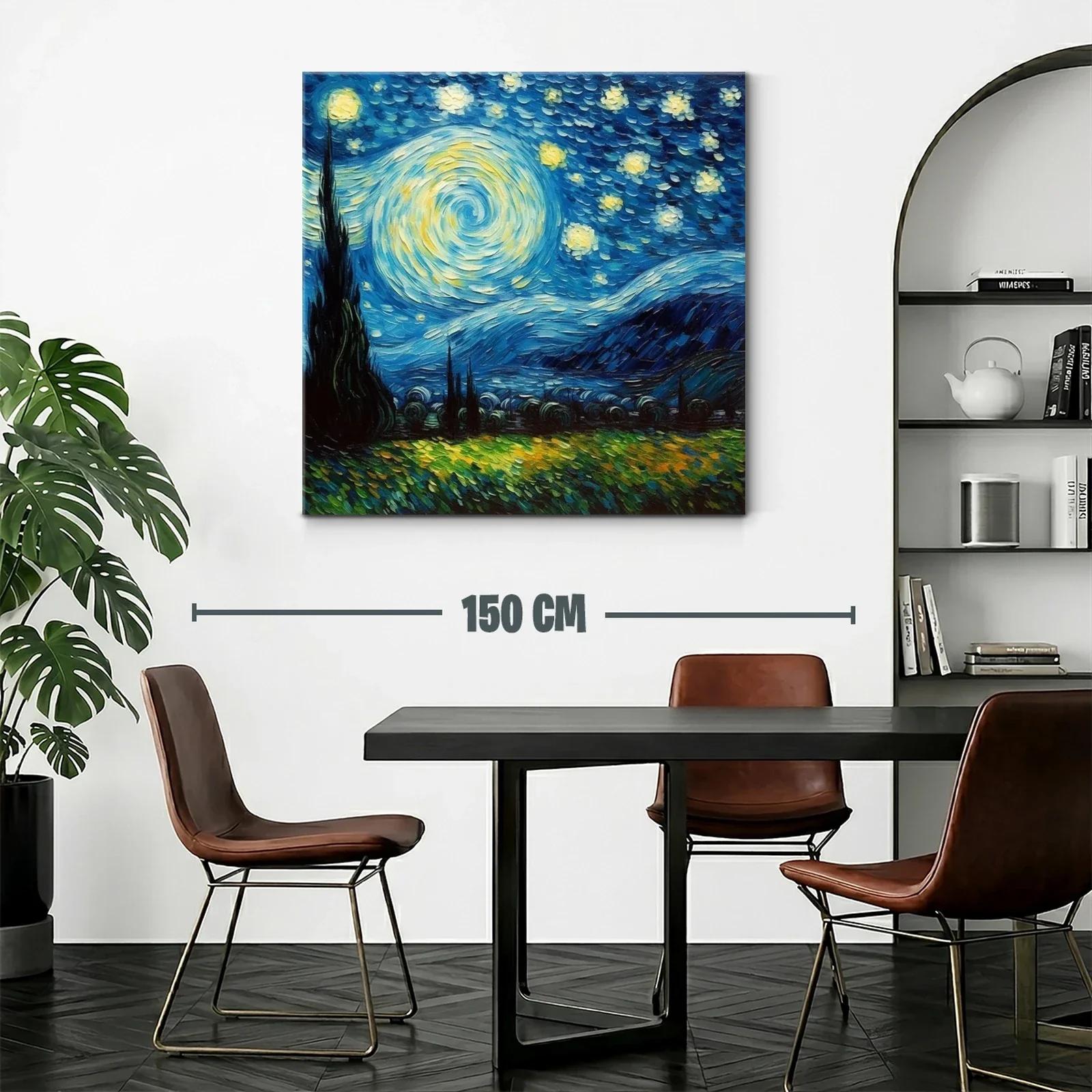 Paisaje nocturno con cielo estrellado y brillo vibrante — miniatura 2