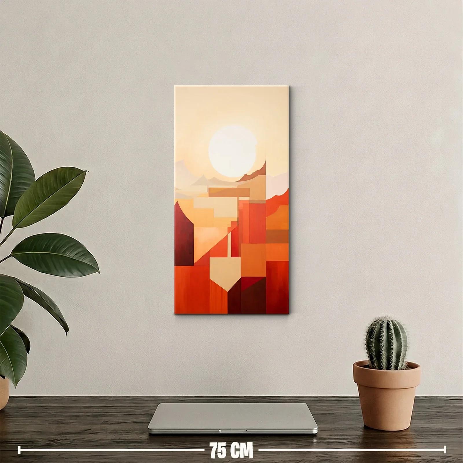 Cuadro sol blanco sobre montañas suaves — miniatura 2