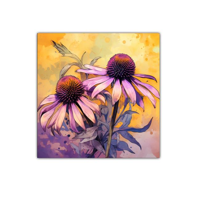 Elegancia natural con flores moradas sobre fondo cálido