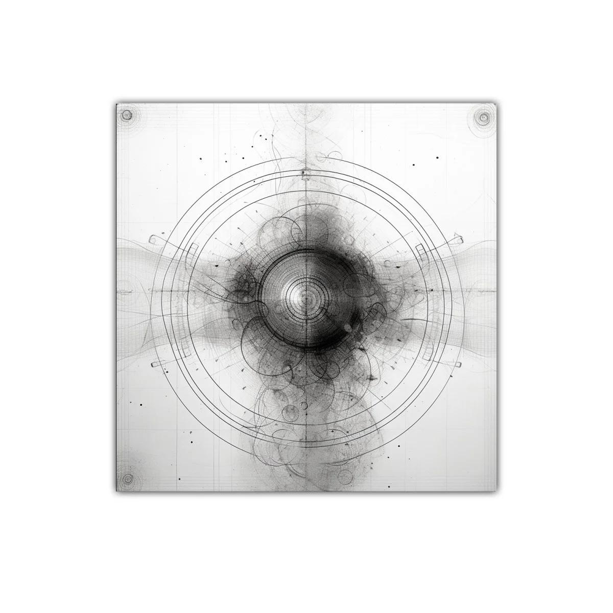 Cuadro decorativo con diseño geométrico en tonos grises