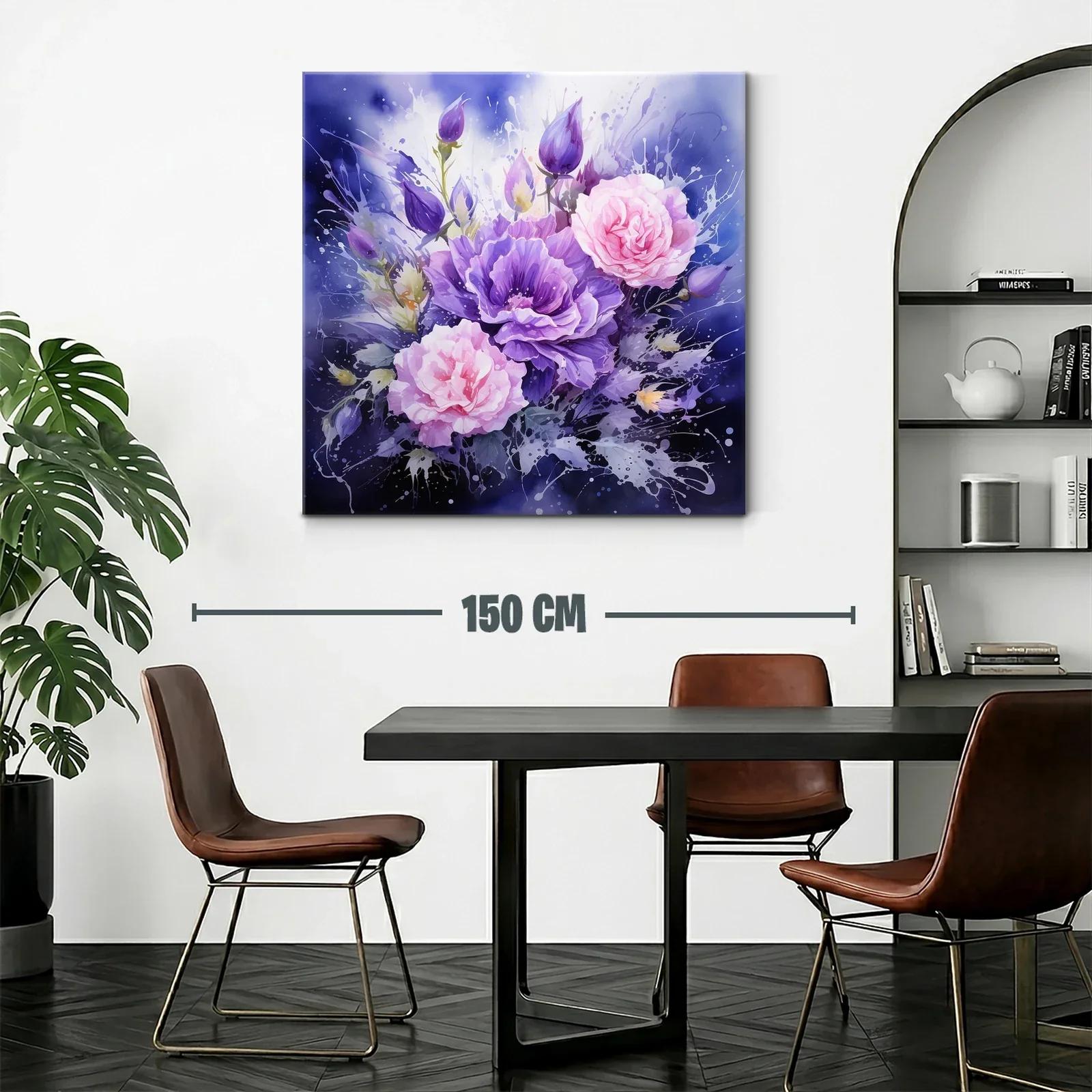 Ramo de flores en tonos violetas y rosa pastel — miniatura 2