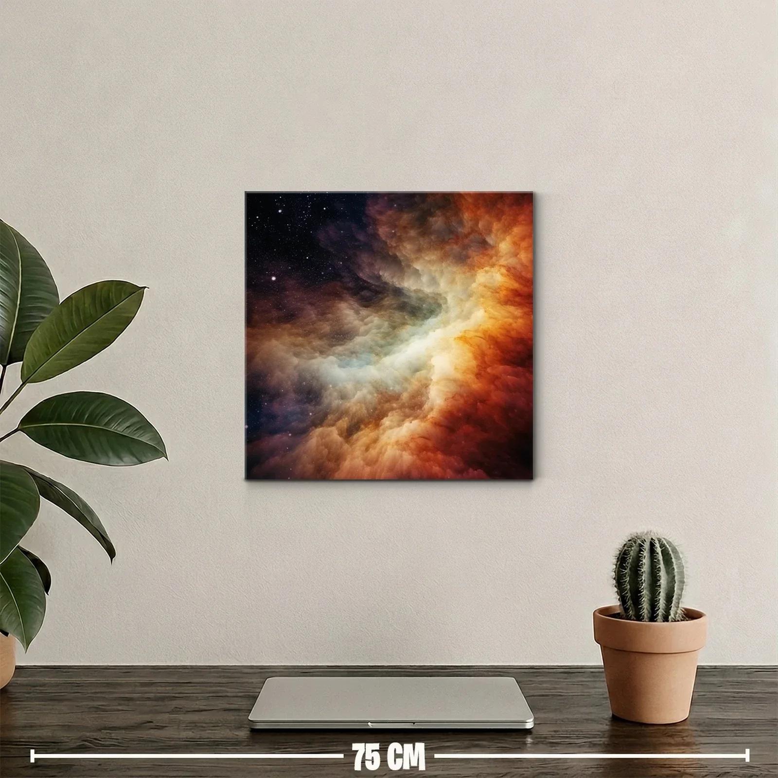 Vibrante abstracción nebulosa con tonos cálidos y estelares — miniatura 2