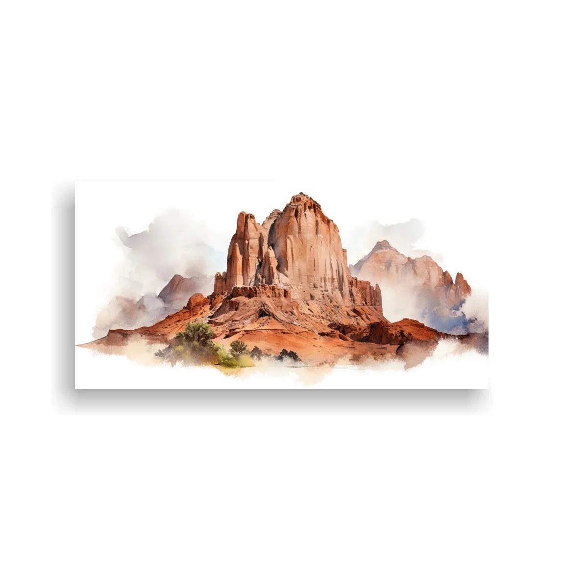Cuadro formaciones rocosas del desierto con picos escarpados