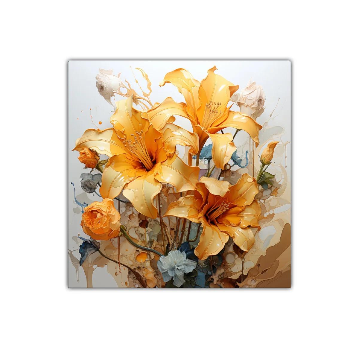 Cuadro decorativo con vibrantes flores amarillas en composición elegante — imagen principal