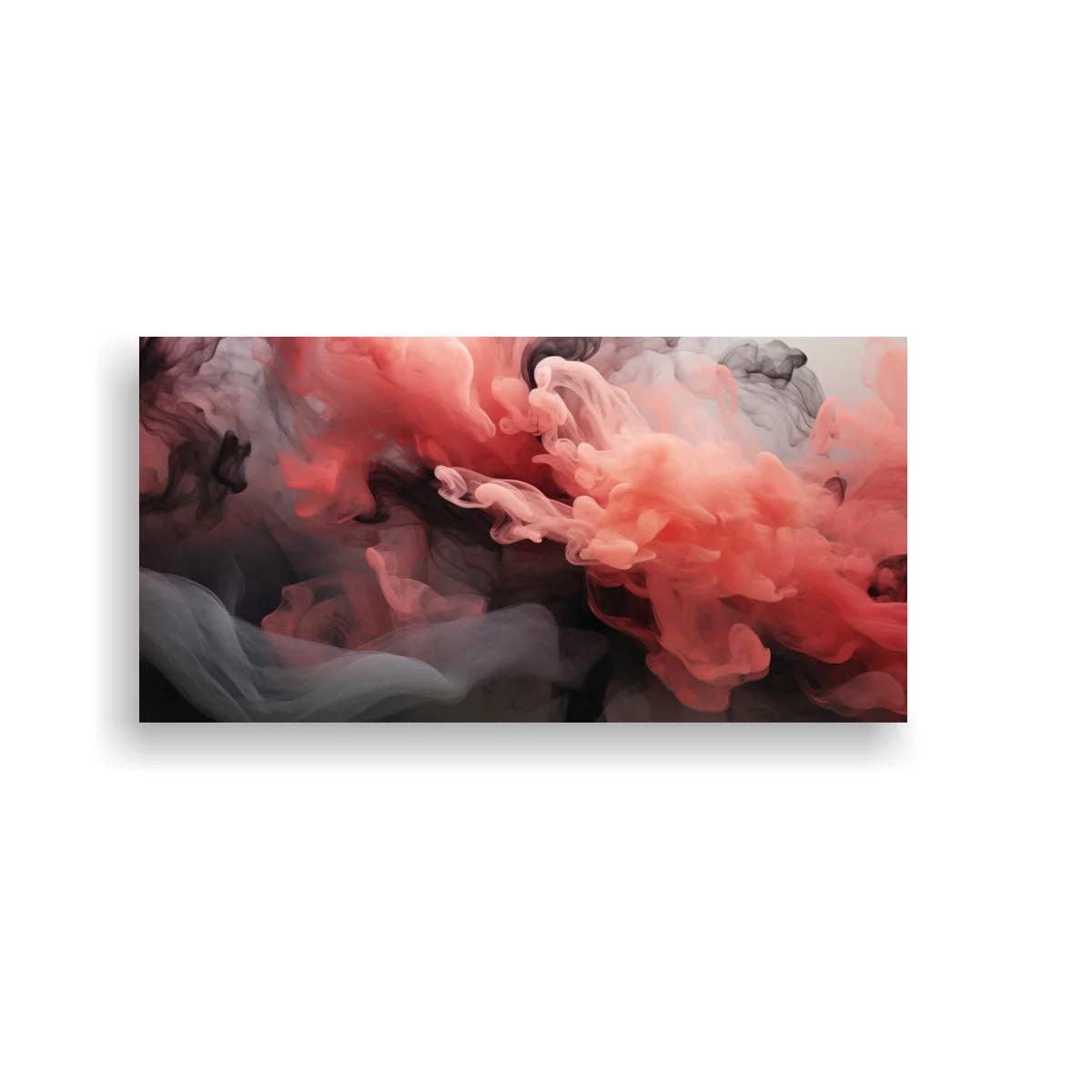 Cuadro nube de humo coral con velos oscuros — imagen principal