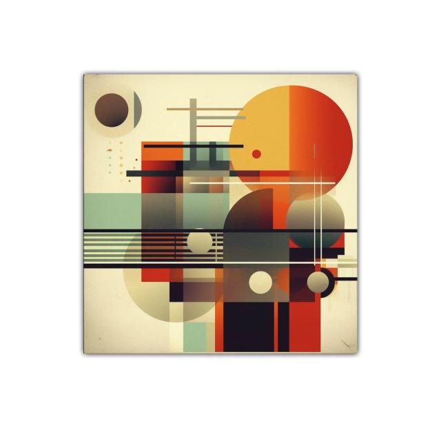 Composición geométrica abstracta en tonos cálidos y neutros